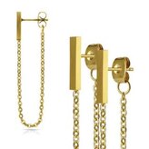 OPN1181-GD Ocelové náušnice řetízkové zlacené