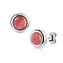 NB017-08 Ocelové náušnice Watermelone Quartz 8mm