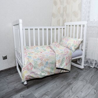 Dětské povlečení do postýlky Barevná školka: 100x135 / 40x60