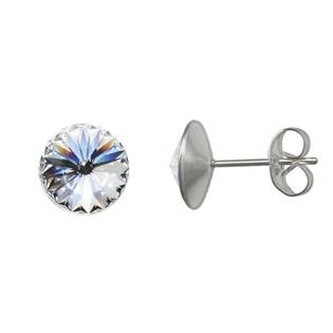 NU003-CR Ocelové náušnice Crystals from Swarovski® 6mm, CRYSTAL