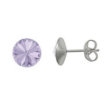 NU003-VI Ocelové náušnice Crystals from Swarovski® 6mm, VIOLET