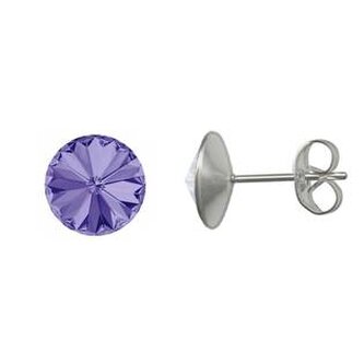 NU003-TZ Ocelové náušnice Crystals from Swarovski® 6mm, TANZANITE