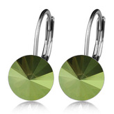 NBS08-IG Ocelové náušnice s krystaly Swarovski®, IRIDESCENT GREEN
