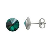 NU003-EM Ocelové náušnice Crystals from Swarovski® 6mm, EMERALD