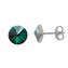 NU003-EM Ocelové náušnice Crystals from Swarovski® 6mm, EMERALD