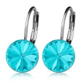NBS08-LT Ocelové náušnice s krystaly Swarovski® LIGHT TURQUOISE