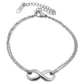 OPA1201 Dvojitý ocelový náramek nekonečno - nekonečno - ležatá osmička