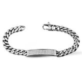 OPA2059 Pánský ocelový náramek se zirkony, šíře 8 mm