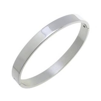 OPA1335 Ocelový náramek kruh otevírací 55 x 48 mm, šíře 6 mm, lesklý