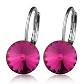 NBS08-FU Ocelové náušnice s krystaly Swarovski® FUCHSIA