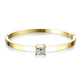 OPA1645-GD Zlacený otevírací ocelový náramek s kamínkem