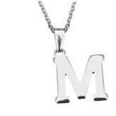 OPD0090-M Ocelový řetízek s přívěškem iniciála "M"