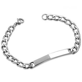 OPA1106 Dámský ocelový náramek s destičkou, délka 15 cm