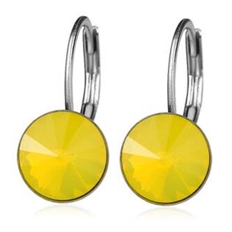 NBS08-YO Ocelové náušnice s krystaly Swarovski® YELLOW OPAL