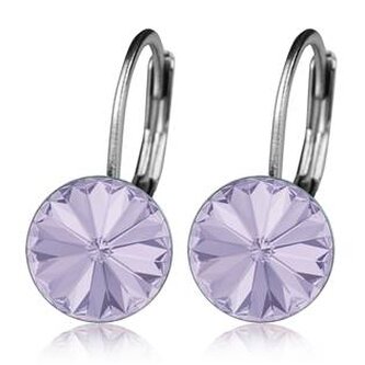 NBS08-VI Ocelové náušnice s krystaly Swarovski® VIOLET