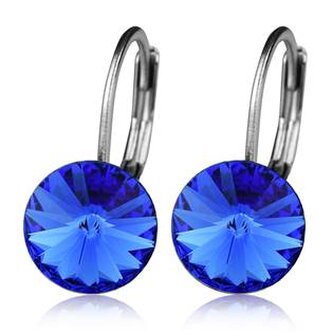 NBS08-SA Ocelové náušnice s krystaly Swarovski® SAPPHIRE