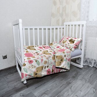 Dětské povlečení do postýlky Lesní zvířátka: 120x90 / 40x60