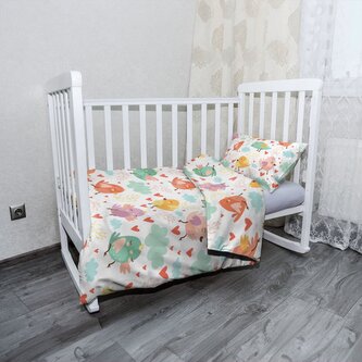 Dětské povlečení do postýlky Oblak s ptáčky: 100x135 / 40x60