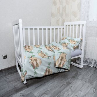 Dětské povlečení do postýlky Lenochodi na větvi: 120x90 / 40x60