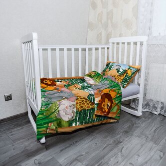 Dětské povlečení do postýlky Zoo: 130x90 / 40x60