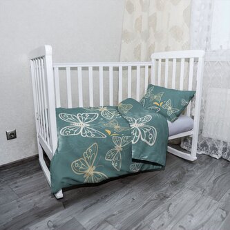 Dětské povlečení do postýlky Motýli: 130x90 / 40x60