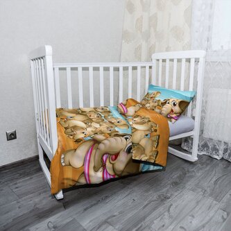 Dětské povlečení do postýlky Sloni: 130x90 / 40x60 Dětské povlečení do postýlky Sloni: 130x90 / 40x60