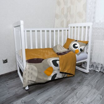 Dětské povlečení do postýlky Kreslená sova: 120x90 / 40x60