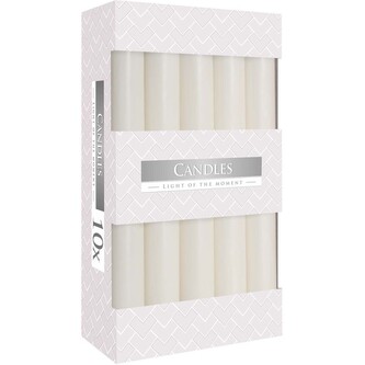 Svíčky konzumní - 10 ks, 2 x 17 cm, bílá