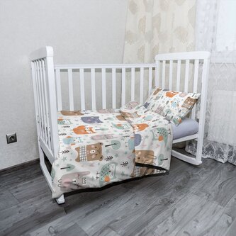 Dětské povlečení do postýlky Animovaná lesní zvířátka: 100x135 / 40x60