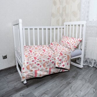 Dětské povlečení do postýlky Dinosauři, kytičky a stromečky: 100x135 / 40x60