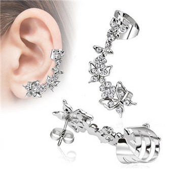 OP1005-CR Náušnice s klipem - čiré zirkony - čirá (pravé ucho) OP1005-CR Náušnice s klipem - čiré zirkony - čirá (pravé ucho)