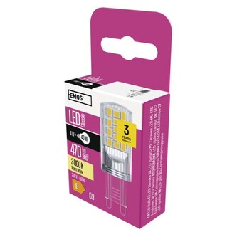 Emos LED žárovka Classic JC / G9 / 4 W (40 W) / 470 lm / teplá bílá