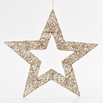 Eurolamp Hvězda, zlatá s glitry, 60 cm Eurolamp Hvězda, zlatá s glitry, 60 cm
