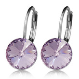 NBSS08-LV Ocelové náušnice - Light Violet, 8 mm