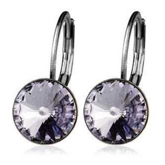 NBS08-SM Ocelové náušnice s krystaly Swarovski® SMOKE MAUVE