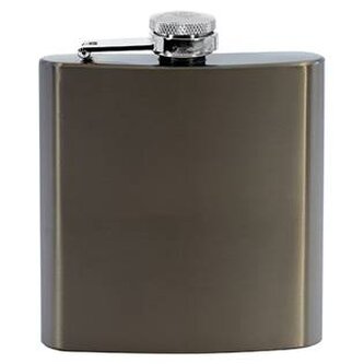 97125 Ocelová kapesní lahev - placatka hnědá 175ml v dárkovém balení