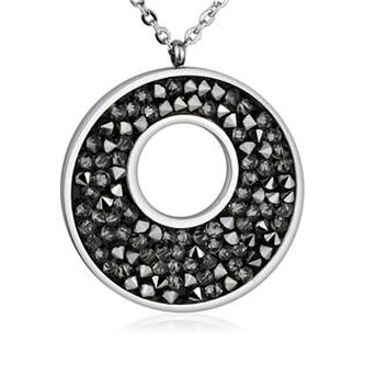 LV5001-GME Ocelový náhrdelník s krystaly Crystals from Swarovski®, GREY METALISEÉ
