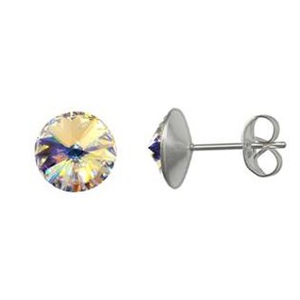 NU003-AB Ocelové náušnice Crystals from Swarovski® 6mm, AB