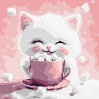 Malowania po numerach - Kakao dla kota 30x30cm