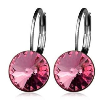NBS08-BR Ocelové náušnice s krystaly Swarovski® BLUSH ROSE