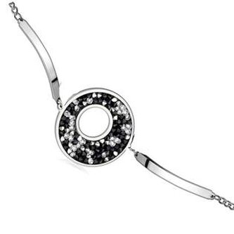LV7002-CHR Ocelový náramek s krystaly Crystals from Swarovski® LIGHT CHROME