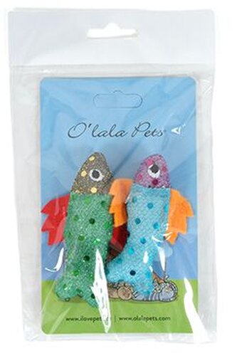 Hračka kočka Rybka s třpytkami 7cm mix barev 2ks