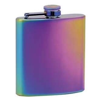 97101 Duhová ocelová kapesní lahev - placatka 175 ml