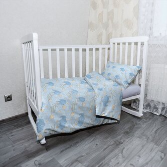 Dětské povlečení do postýlky Bubny a sloni: 100x135 / 40x60