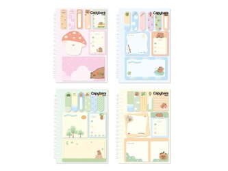 bloček samolepicí capybara se spirálou set 105x145mm 30l+ 50x50mm+35x50mm+87x46mm 20l 7501644