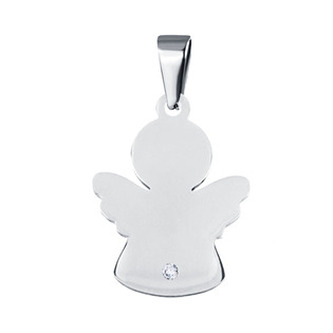 DR1329 Ocelový přívěšek andělíček se zirkonem - andílci