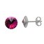 NU003-FU Ocelové náušnice Crystals from Swarovski® 6mm, FUCHSIA