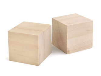 Dřevěná kostka - polotovar k dotvoření 4x4 cm - 50 ks - přírodní