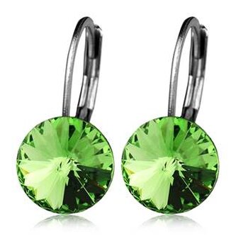 NBS08-PD Ocelové náušnice s krystaly Swarovski® PERIDOT