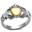 AL-0109-57 Ocelový prsten Claddagh